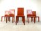 Red Leather Dining Chairs by Arper Italy, 1980s, Set of 6 9
