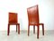 Red Leather Dining Chairs by Arper Italy, 1980s, Set of 6 7