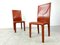 Red Leather Dining Chairs by Arper Italy, 1980s, Set of 6 2