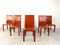 Red Leather Dining Chairs by Arper Italy, 1980s, Set of 6 10