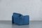 Vintage Maralunga Blue Armchair by Vico Magistretti for Cassina, Italy, 1970s 4
