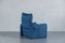 Vintage Maralunga Blue Armchair by Vico Magistretti for Cassina, Italy, 1970s 6