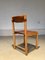Vintage Italian Leather and Beech Stick Chair attributed to Ibisco, 1970s 5