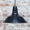 Lampada vintage industriale smaltata blu, Francia, Immagine 4