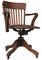 Early 20th Century Hillcrest Oak Rail Back Leather Revolving Desk Chair, 1890s, Image 1