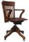 Early 20th Century Hillcrest Oak Rail Back Leather Revolving Desk Chair, 1890s, Image 7