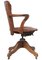 Early 20th Century Hillcrest Oak Rail Back Leather Revolving Desk Chair, 1890s, Image 8
