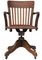 Early 20th Century Hillcrest Oak Rail Back Leather Revolving Desk Chair, 1890s 6