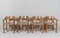 Poltrone da pranzo in legno di pino e corda di carta attribuite a Rainer Daumiller, anni '70, set di 4, Immagine 1