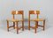 Dining Dining Chairs in Pine Wood and Papercord attributed to Rainer Daumiller, 1970s, Set of 2 2