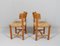 Dining Dining Chairs in Pine Wood and Papercord attributed to Rainer Daumiller, 1970s, Set of 2 3