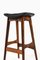 Bar Stools in Rosewood and Black Leather by Johannes Andersen, 1961, Set of 3, Image 2
