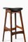 Bar Stools in Rosewood and Black Leather by Johannes Andersen, 1961, Set of 3, Image 4