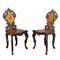 Nutwood Edelweis Marquetry Chairs, 1900s, Set of 2 2