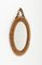 Mid-Century Oval Rattan and Bamboo Wall Mirror with Chain, Italy, 1960s, Image 3
