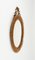 Mid-Century Oval Rattan and Bamboo Wall Mirror with Chain, Italy, 1960s 2