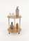 Carrello da portata in vetro acrilico, ottone e vimini nello stile di Christian Dior, Italia, anni '70, Immagine 5