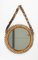 Mid-Century Round Rattan and Bamboo Wall Mirror with Chain, Italy, 1960s 8