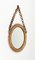 Mid-Century Round Rattan and Bamboo Wall Mirror with Chain, Italy, 1960s, Image 3