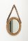 Mid-Century Round Rattan and Bamboo Wall Mirror with Chain, Italy, 1960s 5