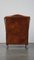 Brown Sheep Leather Wing Chair 5