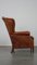 Brown Sheep Leather Wing Chair 4