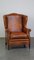 Brown Sheep Leather Wing Chair 1