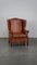 Brown Sheep Leather Wing Chair 2