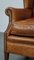 Brown Sheep Leather Wing Chair 10