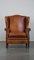 Brown Sheep Leather Wing Chair 3