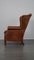 Brown Sheep Leather Wing Chair 6