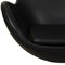 Egg Chair in Patinated Black Leather by Arne Jacobsen, 1980s, Image 9