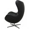Egg Chair aus patiniertem schwarzem Leder von Arne Jacobsen, 1980er 4