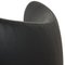 Sedia Egg in pelle nera patinata di Arne Jacobsen, anni '80, Immagine 17