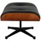 Lounge Ottoman in Black Leather and Rosewood by Charles Eames, 2000s 5