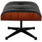 Lounge Ottoman in Black Leather and Rosewood by Charles Eames, 2000s 2