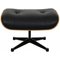 Lounge Ottoman in Black Leather and Rosewood by Charles Eames, 2000s, Image 1