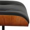 Lounge Ottoman in Black Leather and Rosewood by Charles Eames, 2000s 3