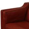 Drei-Sitzer 2213 Sofa aus Patiniertem Rotem Leder von Børge Mogensen, 1980er 14