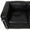 Zwei-Sitzer LC2 Sofa aus schwarzem Leder von Le Corbusier, 2000er 12