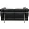 Two-Seater LC2 Sofa in Black Leather by Le Corbusier, 2000s 4