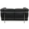 Zwei-Sitzer LC2 Sofa aus schwarzem Leder von Le Corbusier, 2000er 4