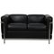 Two-Seater LC2 Sofa in Black Leather by Le Corbusier, 2000s 1