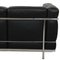 Zwei-Sitzer LC2 Sofa aus schwarzem Leder von Le Corbusier, 2000er 6