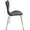 Stühle aus schwarzem Leder von Arne Jacobsen, 1990er, 4er Set 4