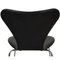 Chaises en Cuir Noir par Arne Jacobsen, 1990s, Set de 4 13