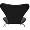 Sedie in pelle nera di Arne Jacobsen, anni '90, set di 4, Immagine 12