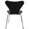 Chaises en Cuir Noir par Arne Jacobsen, 1990s, Set de 4 5