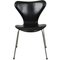 Chaises en Cuir Noir par Arne Jacobsen, 1990s, Set de 4 2