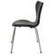 Sedie in pelle nera di Arne Jacobsen, anni '90, set di 4, Immagine 3
